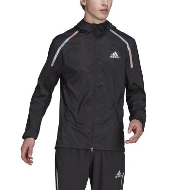 adidas Kurtka treningowa do biegania Marathon WIND.RDY (360° odblaskowy design, slim) czarna męska